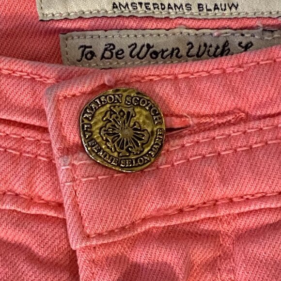 Maison Scotch La Parisienne Pink Jeans Women Sz 28 Cotton Blend Slim Fit Stretch - Picture 8 of 14